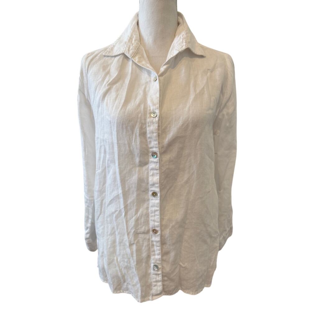 Apropos Linen Button Down Shirt White S